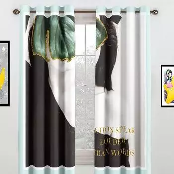 Персонализированный абстрактный элегантный узор с высоким затемнением, современная роскошная затемняющая штора для спальни, гостиной, дома, многоцветная W55 X H120cm X 2&HOOK