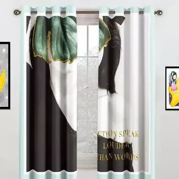 Персонализированный абстрактный элегантный узор с высоким затемнением, современная роскошная затемняющая штора для спальни, гостиной, дома, многоцветная W55 X H120cm X 2&HOOK
