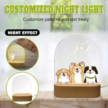 Персонализированный акриловый прикроватный светильник 3D ночник рождественский детский креативный мультяшный подарок
