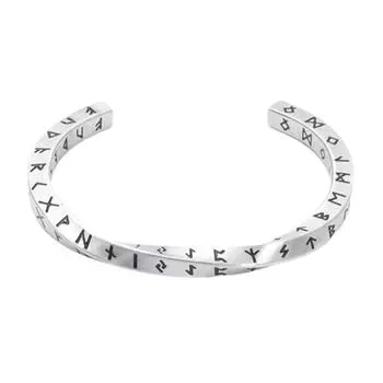 Персонализированный браслет из титановой стали с закрученными буквами, четыре подарочных браслета с текстовой стороной, мужские ювелирные изделия Viking I5D3 C-1pcs
