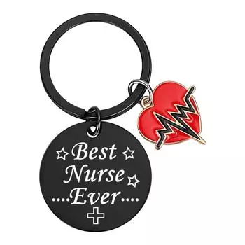 Персонализированный брелок из нержавеющей стали Прочный кулон Я медсестра Брелок Стильный подарок для медицинских работников C