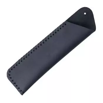 Персонализированный чехол ручной работы из натуральной кожи для перьевых ручек с двумя ручками, мягкий защитный чехол для карандашей чёрный