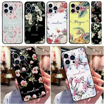 Персонализированный чехол с цветочными ботаническими названиями для iPhone 11 13 12 Mini 14 Pro Max XS X XR SE 2020 2022 6 7 8 Plus, мягкая задняя крышка iPhone XR