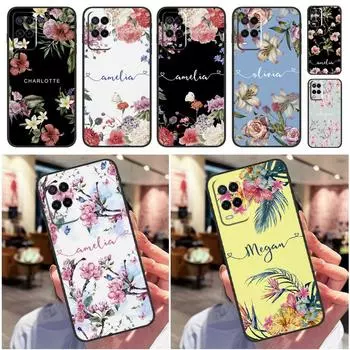 Персонализированный чехол с цветочными ботаническими названиями для OPPO A53 A53S A31 A54 A74 A94 A52 A72 A83 A91 A93 A1K A15 A16 A5 A9 Мягкая обложка OPPO A15