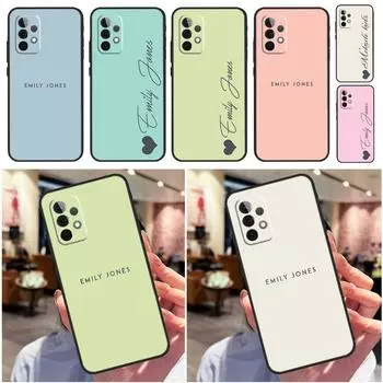 Персонализированный чехол с индивидуальным именем в пастельных тонах для Samsung Galaxy A53 A52S A52 A51 A71 A13 A23 A33 A73 A12 A22 A32 A50 Cover Funda Samsung A04S