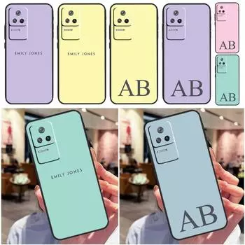 Персонализированный чехол с пастельным именем для Xiaomi 12 Lite 11 13 11T 12T Pro 12S Ultra POCO X4 Pro M4 X3 F4 GT F3 M5 Mi 11 Pro