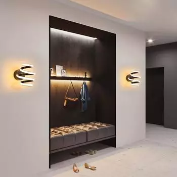 Персонализированный черный настенный светильник, светодиодный настенный светильник для прохода, лестницы, гостиной, спальни, балкона, белый 6500k