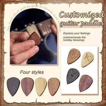 Персонализированный деревянный медиатор для гитары One Size