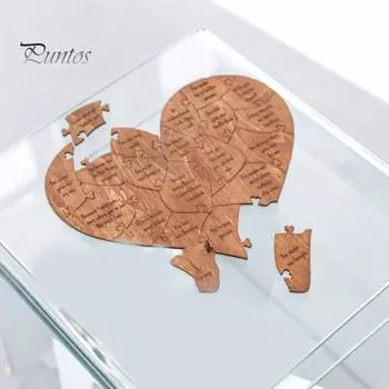 Персонализированный деревянный пазл о любви «32 причины, почему я люблю тебя» Сентиментальный подарок в форме сердца на День святого Валентина для жены, мужа, подруги, парня, мамы коричневый