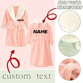 Персонализированный детский флисовый банный халат - мягкий - с возможностью персонализации и вышивкой имени - для мальчиков и девочек L зелёный