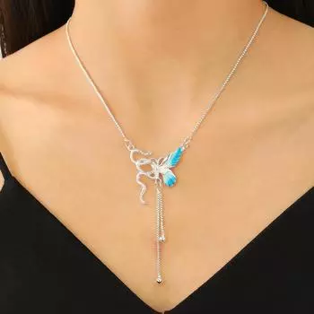 Персонализированный дизайн, милое, крутое, пикантное женское ожерелье в виде бабочки, усовершенствованная цепочка в форме ключицы со знаком зодиака и змеей 1 pcs