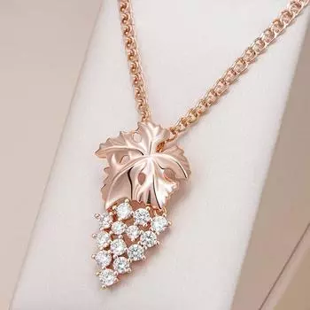 Персонализированный дизайн винограда кулон циркон ожерелье для женщин золотая длинная цепь роскошные ювелирные изделия свадебная вечеринка блестящие серьги