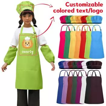 Персонализированный фартук, поварской колпак для подростков и детей L красный