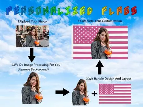 Персонализированный флаг, индивидуальный американский флаг 3X5 футов, дизайн вашего изображения, забавный гобелен, постер для украшения гостиной, спальни в общежитии One Size розовый