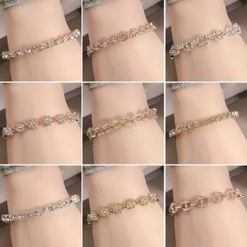 Персонализированный геометрический браслет с бриллиантами. Модный браслет с бриллиантами в римском стиле. Браслет с любым темпераментом.