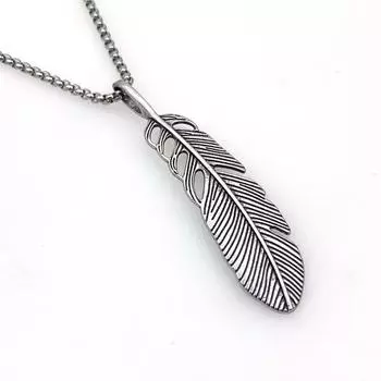 Персонализированный Хип-Хоп Ретро Подвеска Перо Такахаши Ожерелье из Титановой Стали Мода Простой Стиль Цепочка для Свитера Аксессуары