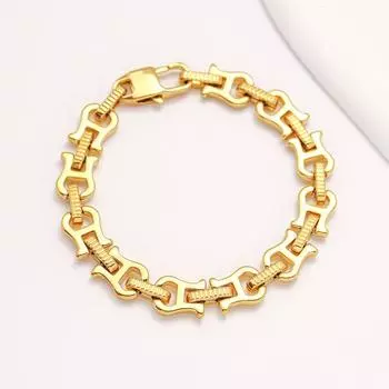 Персонализированный и креативный ретро-трендовый мужской браслет из нержавеющей стали U-образной формы в стиле хип-хоп с титановым покрытием из стали