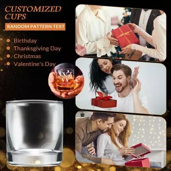 Персонализированный индивидуальный круглый стеклянный прямой бокал для виски бокал для вина индивидуальная чашка гравировка на корпусе 11OZ