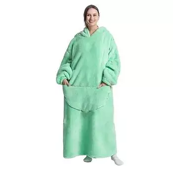 Персонализированный индивидуальный свитер-одеяло с капюшоном большого размера, теплый ленивый свитер One Size