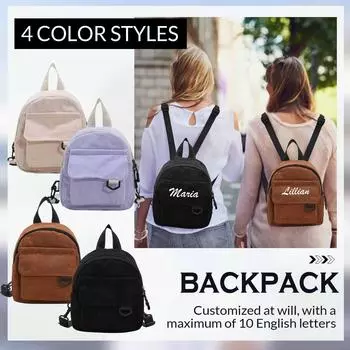 Персонализированный индивидуальный вышитый рюкзак для женщин, повседневных путешествий, студенток, универсальный, ретро One Size