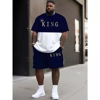 Персонализированный комплект одежды, напечатанный на 3D-принтере, мужская футболка с коротким рукавом и модные шорты для летнего отдыха на свежем воздухе S