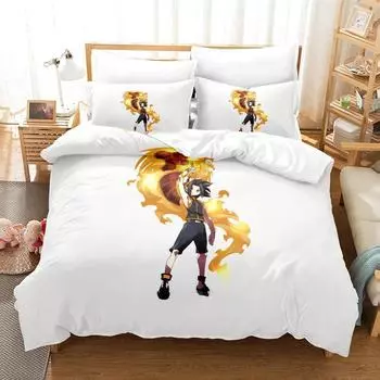 Персонализированный комплект постельного белья Shaman King с 3D-печатью, комплект из трех предметов для взрослых и детей, спальня, пододеяльник, домашний текстиль EU Twin 135x200cm
