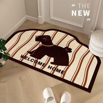 Персонализированный коврик для кошек и собак, пылезащитный коврик для входной двери, шелковое кольцо, коврик для ног, устойчивый к истиранию, противоскользящий коврик для входной двери 40 * 60cm [Thin Crystal Fleece]