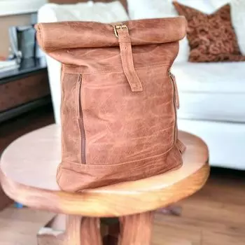 Персонализированный кожаный рюкзак, мужской кожаный рюкзак для колледжа, рюкзак с откидной крышкой, подарок на день рождения для женщин, коричневый компьютер коричневый