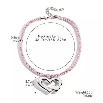 Персонализированный кулон в стиле хип-хоп с бантом Love, женская цепочка на шею, цветная веревка, простое ожерелье