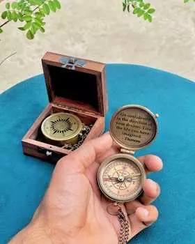 Персонализированный латунный компас направления с гравировкой антикварный рабочий компас подарок на день рождения для папы подарок жениху для него рождественские подарки для него