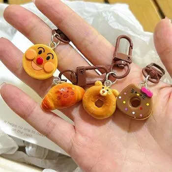 Персонализированный милый имитационный брелок для ключей в виде хлеба, забавный брелок для ключей, изысканный рюкзак, украшения, аксессуары, подарки