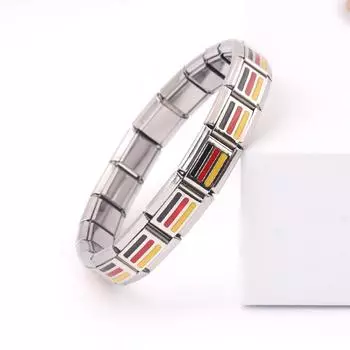 Персонализированный модный браслет из нержавеющей стали, трехцветный браслет с национальным флагом на разборке