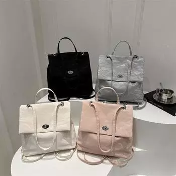 Персонализированный мягкий рюкзак большой емкости для женщин, новый стильный однотонный рюкзак для поездок на работу, сумка для студентов колледжа, дорожная сумка