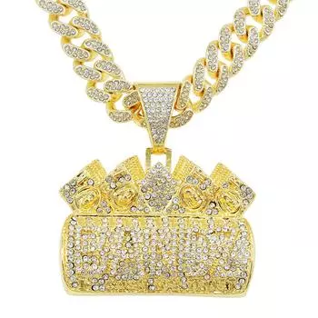 Персонализированный мужской крутой кулон в стиле хип-хоп с бриллиантами, кубинская цепочка, европейские и американские модные буквы, преувеличивающие кулон-ожерелье, аксессуары