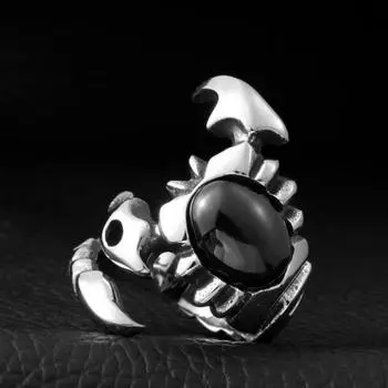 Персонализированный мужской подарок в виде модного открытого кольца Iron Warrior с изображением скорпиона Mei Wai 6