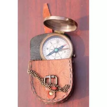 Персонализированный небольшой выгравированный антикварный латунный компас в виде стихотворения, мини-латунный компас с чехлом