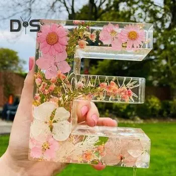 Персонализированный ночник с цветочными буквами и прессованными цветочными лампами, светодиодная основа с несколькими цветами свечения, 3 режима, украшение с питанием от USB для вечеринки в спальне для девочек V