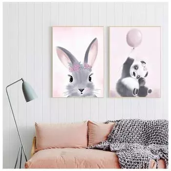 Персонализированный подарок для маленьких девочек, детский художественный принт, имя девушки, холст, картина, цветочные цветы, розовый постер с единорогом, настенный декор, без рамки 21*30cm