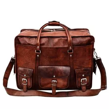 Персонализированный портфель из натуральной кожи, кожаная сумка через плечо для ноутбука, коричневая сумка из натуральной кожи, кожаная сумка через плечо для мужчин и женщин 16 x 12 x 4.5 in коричневый