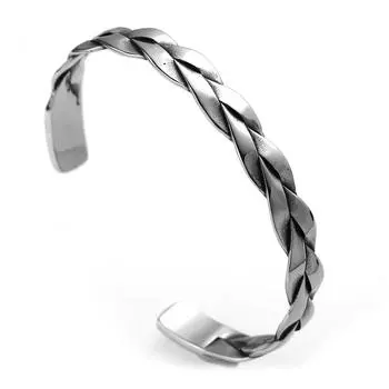 Персонализированный простой и модный браслет из нержавеющей стали Twist Open