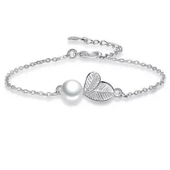 Персонализированный, простой, свежий браслет с жемчугом с двойной листовой текстурой, браслет в европейском и американском стиле «Сладкий лес», студенческие украшения Adjustable size