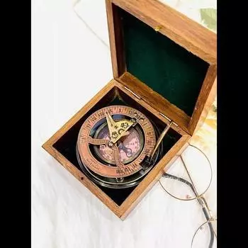 Персонализированный рабочий компас с солнечными часами, гравированный компас, подарки на годовщину для мужчин, компас для мужа,