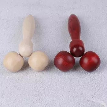 Персонализированный роликовый массажер для лица, деревянный массажер для лица, двухколесный роликовый массажер для лица красный