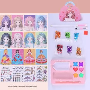 Персонализированный Сделай Сам Альбом-журнал со стикерами принцесс Стикеры для переодевания принцесс Школа style A