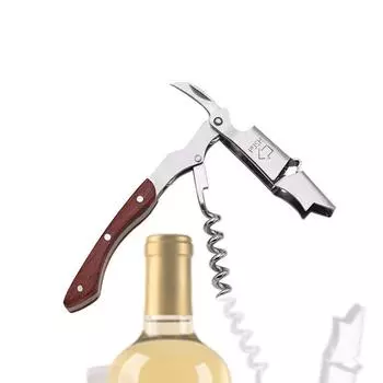 Персонализированный штопор с гравировкой и кобурой, открывалка для бутылок с деревянной ручкой, подарок другу на день рождения отцу, подарок мужчине