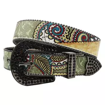Персонализированный трендовый рисунок граффити стразы печать пояса дизайн полный ремень из искусственной кожи 105cm белый