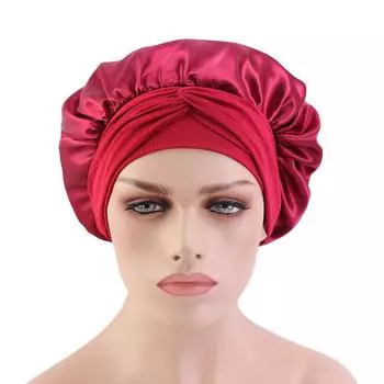 Персонализированный высокоэластичный широкополый ночной колпак чёрный