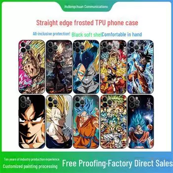 Персонализируемый чехол TPU с рельефным рисунком Наруто Гоку для iPhone 11, черный, Straight Edge 13Pro Max. Apple 15PRO MAX