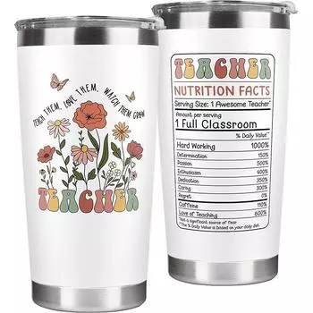 Персонализируемый термос для кофе из нержавеющей стали на 20 унций — идеальный подарок на день рождения и спутник в путешествии 20oz-600ml белый