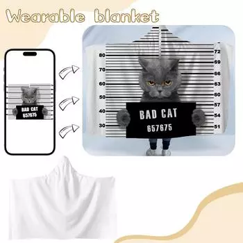 Персонализируйте носимое одеяло с капюшоном S белый